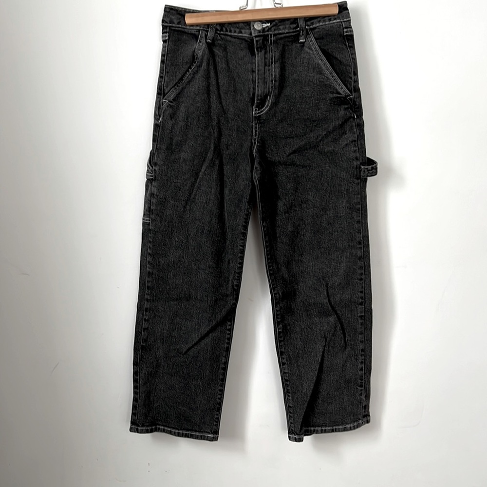 wild fable target high rise straight leg grey utility jeans